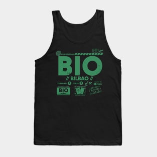 Vintage Bilbao BIO Airport Code Travel Day Retro Travel Tag Spain Basque Tank Top